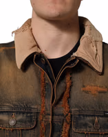 Multicolor Raw Cut Panelled Denim Men Jacket 5