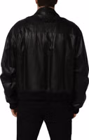 Black Leather Full Zip Men Biker Jacket 4