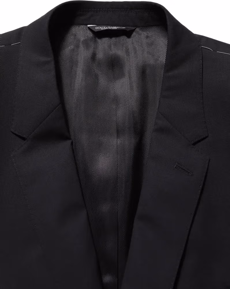 Black Wool Single Breasted Blazer Jacket