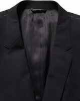 Black Wool Single Breasted Blazer Jacket 1