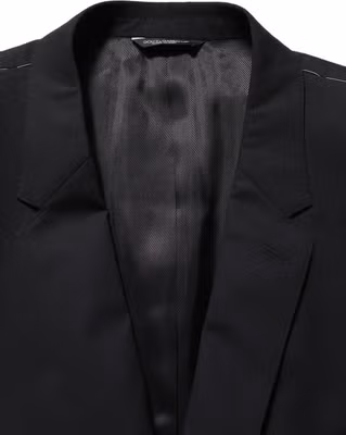 Black Wool Single Breasted Blazer Jacket
