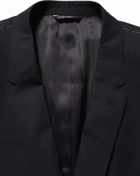 Black Wool Single Breasted Blazer Jacket