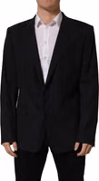 Black Wool Single Breasted Blazer Jacket 2