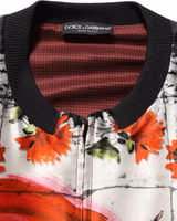 Multicolor Majolica Bull Print Bomber Jacket 1