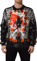 Multicolor Majolica Bull Print Bomber Jacket 2