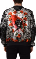 Multicolor Majolica Bull Print Bomber Jacket 4