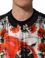 Multicolor Majolica Bull Print Bomber Jacket 5