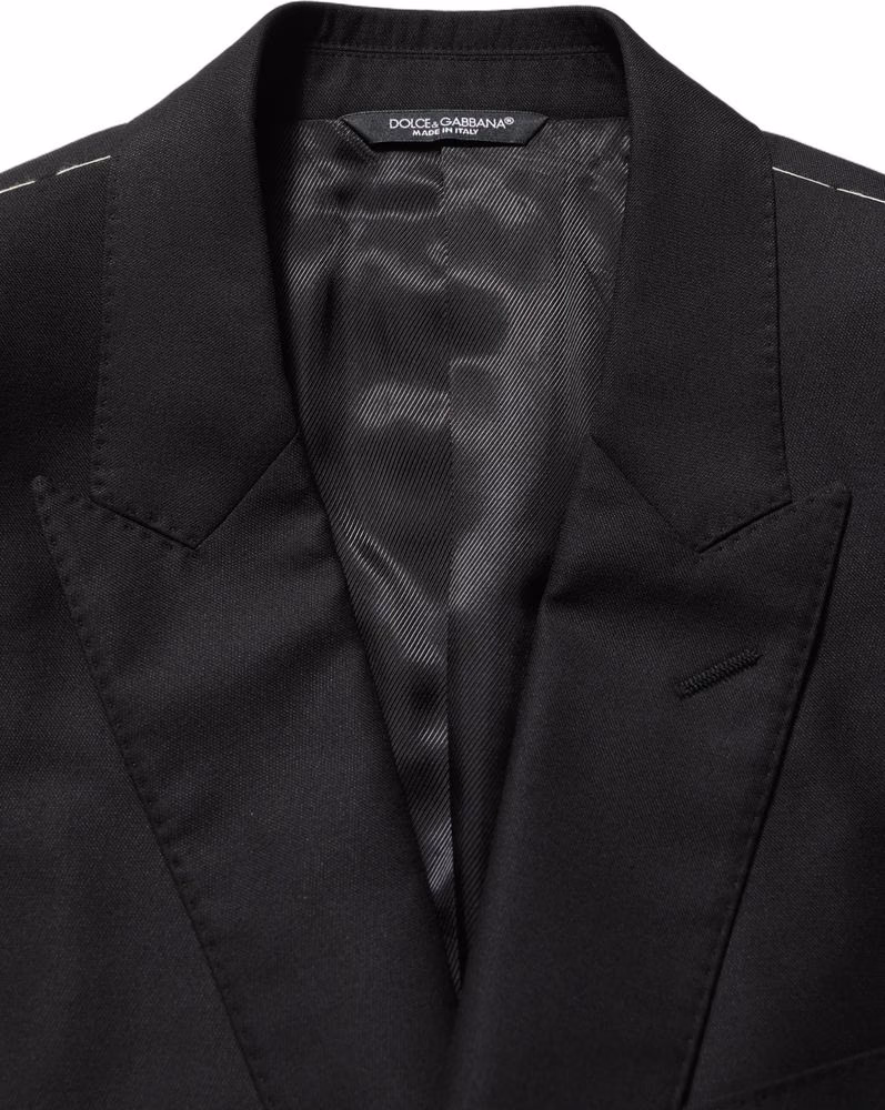 Black Wool Single Breasted Blazer Jacket