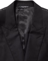 Black Wool Single Breasted Blazer Jacket 1