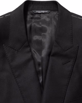 Black Wool Single Breasted Blazer Jacket