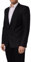 Black Wool Single Breasted Blazer Jacket 3