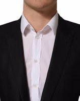 Black Wool Single Breasted Blazer Jacket 5