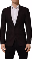 Brown Wool GOLD Single Breasted Men Jacket 1