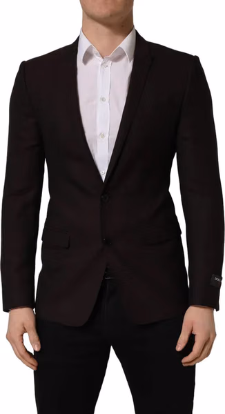 Brown Wool GOLD Single Breasted Men Jacket