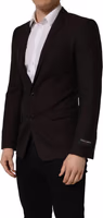 Brown Wool GOLD Single Breasted Men Jacket 2