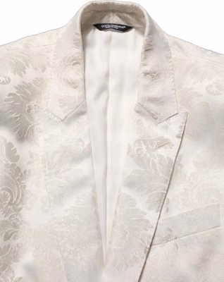 Off White Floral Single Breasted Men Jacket