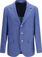 Blue Linen Full-Length Jacket 1