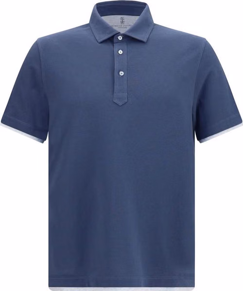 Blue Cotton Polo Shirt