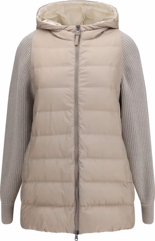 Gray Polyester Full-Length Jacket