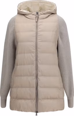 Gray Polyester Full-Length Jacket