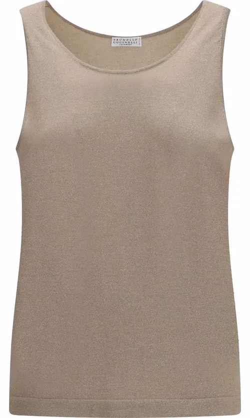 Beige Cashmere Tank Tops