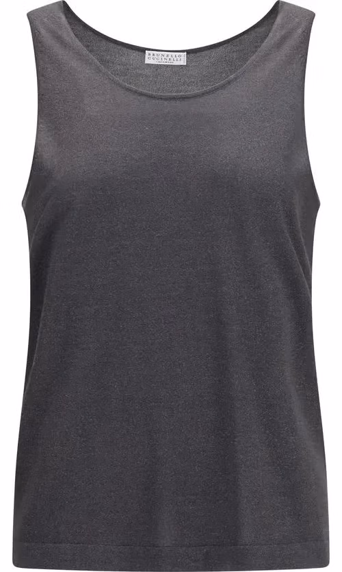 Gray Cashmere Tank Tops