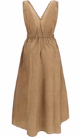 Beige Cotton Casual Dress 2