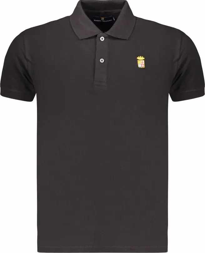 Black Cotton Mens Polo