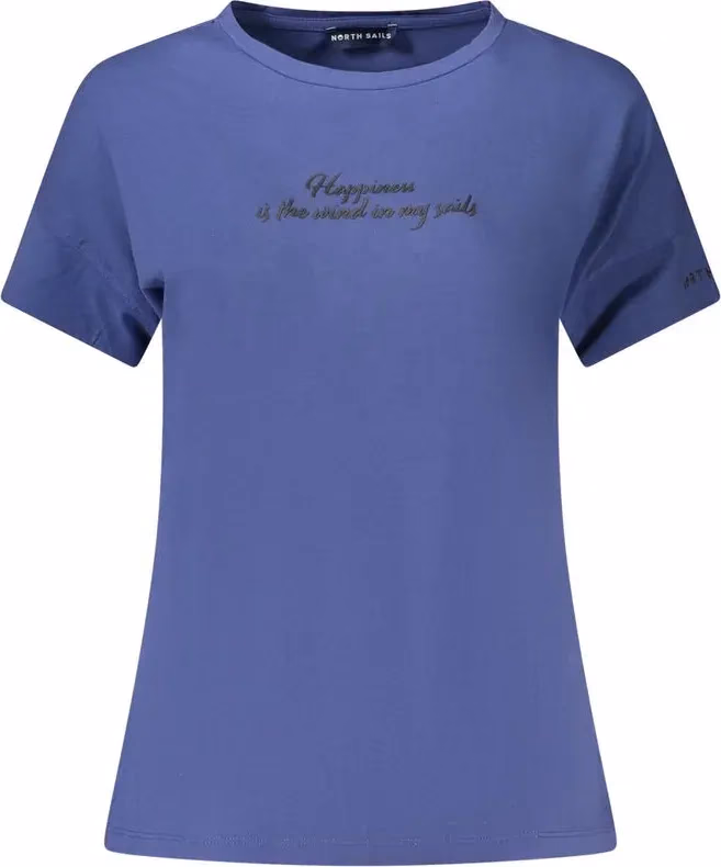 Blue Cotton Women T-Shirt