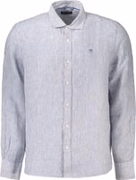 Blue Linen Men's Shirt 1