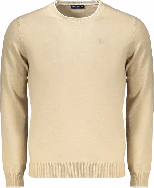 Beige Cotton Men's Pullover