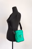 Versace Small Bright Green Nylon Fabric Medusa Crossbody Messenger Bag Purse 2