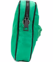 Versace Small Bright Green Nylon Fabric Medusa Crossbody Messenger Bag Purse 4