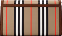 Burberry Hannah Icon Stripe Archive Tan E-Canvas Leather Wallet Crossbody Bag 3