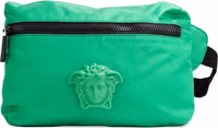Versace Small Bright Green Nylon Matte Medusa Belt Bag Waist Fanny Pack Purse 1