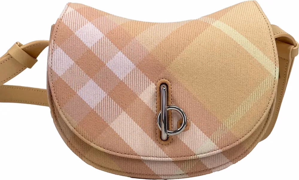 Burberry Mini Check Rocking Horse Crossbody Bag Purse