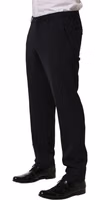 Black Wool Tapered Leg Dress Trouser Pants 3