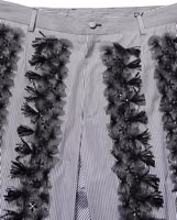 BlackGray Pinstripe Embellished Trouser Pants 5
