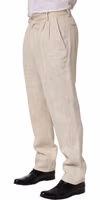 Beige Linen Tapered Men Dress Trouser Pants 2