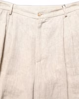 Beige Linen Tapered Men Dress Trouser Pants 4