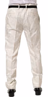 White Floral Men Dress Formal Trouser Pants 4