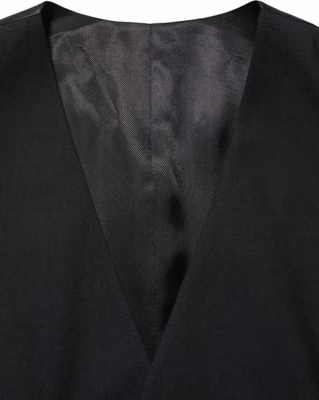 Black Wool Single Breasted Waistcoat Vest