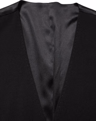 Black Wool Single Breasted Waistcoat Vest