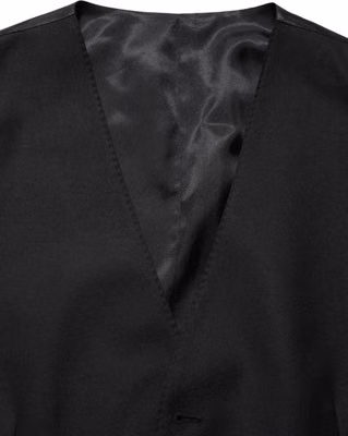 Black Wool Single Breasted Waistcoat Vest