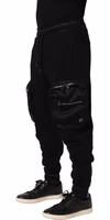 Black Mid Waist Cargo Jogger Sweatpants Pants 3