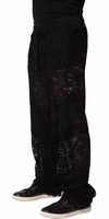 Black Lace Mid Waist Jogger Men Trouser Pants 3