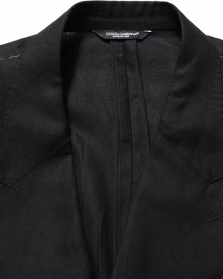 Black Linen Slim Fit Formal 2 Piece Suit
