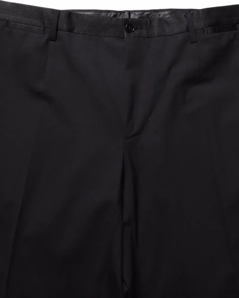 Black Wool Tapered Leg Dress Trouser Pants