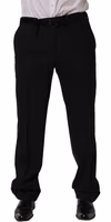 Black Wool Tapered Leg Dress Trouser Pants 2