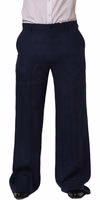 Blue Linen Straight Men Dress Trouser Pants 2